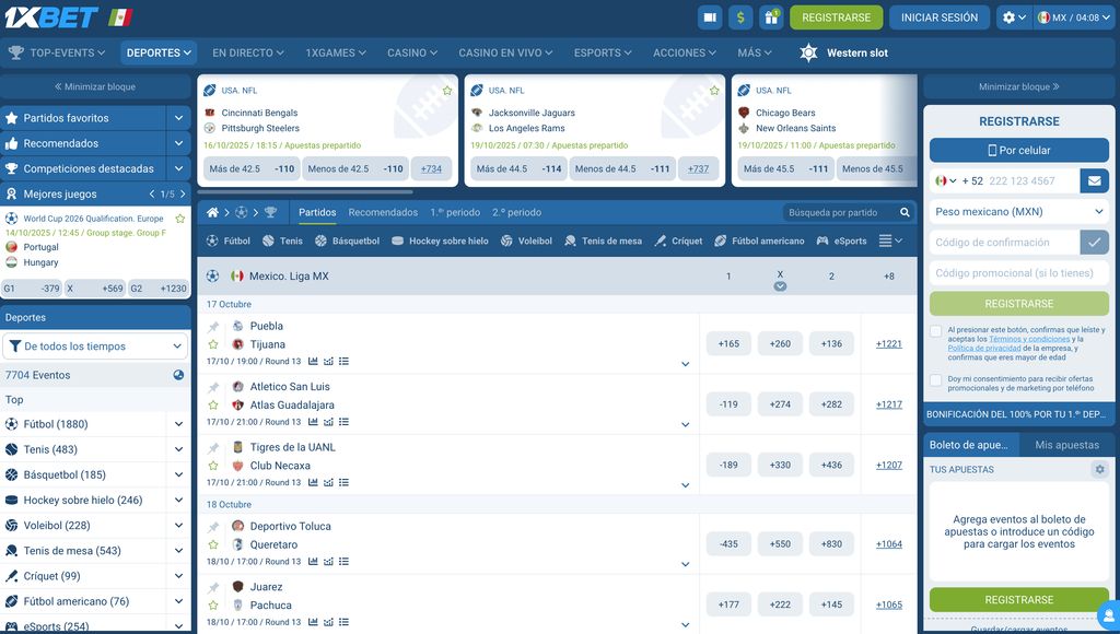 Apuestas deportivas en 1xBet