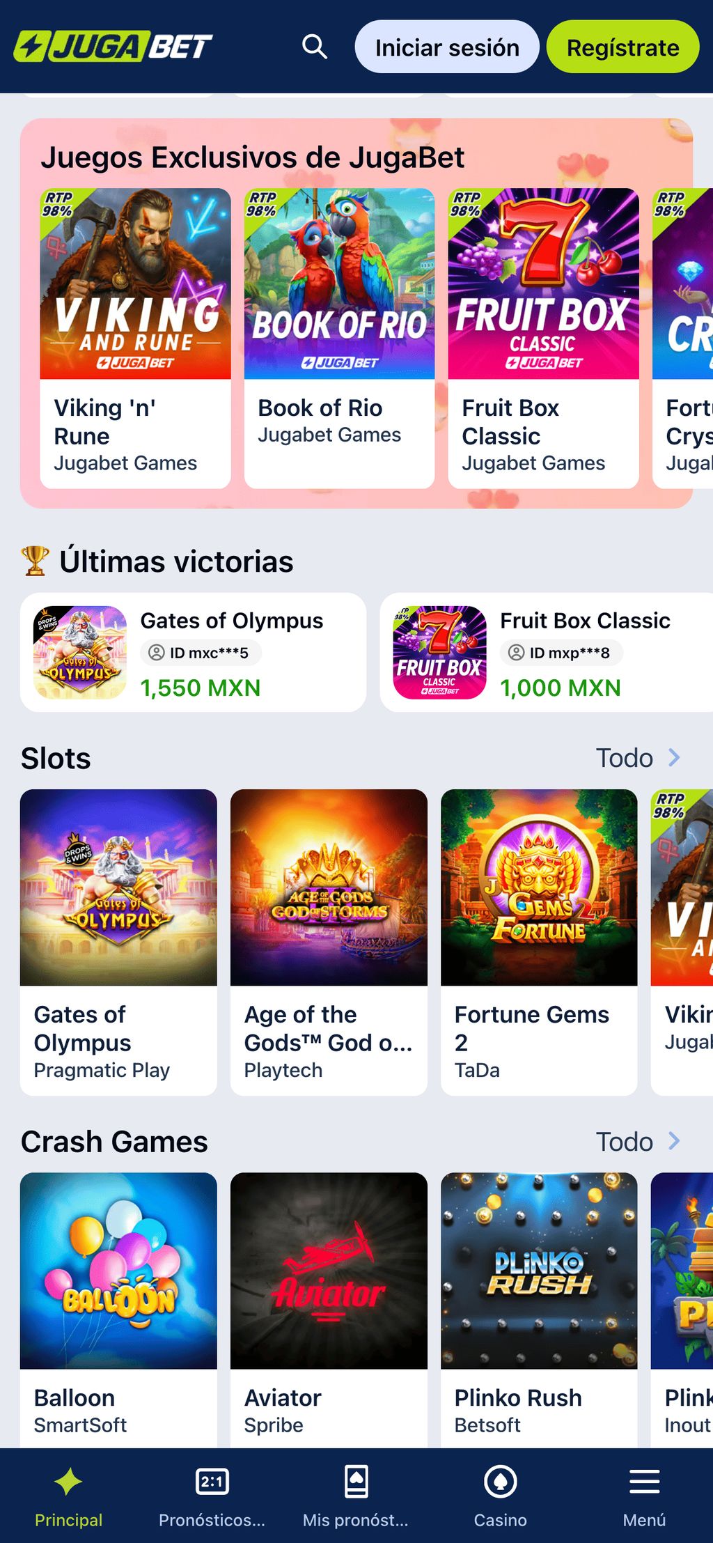 Tragamonedas exclusivas en el casino JugaBet