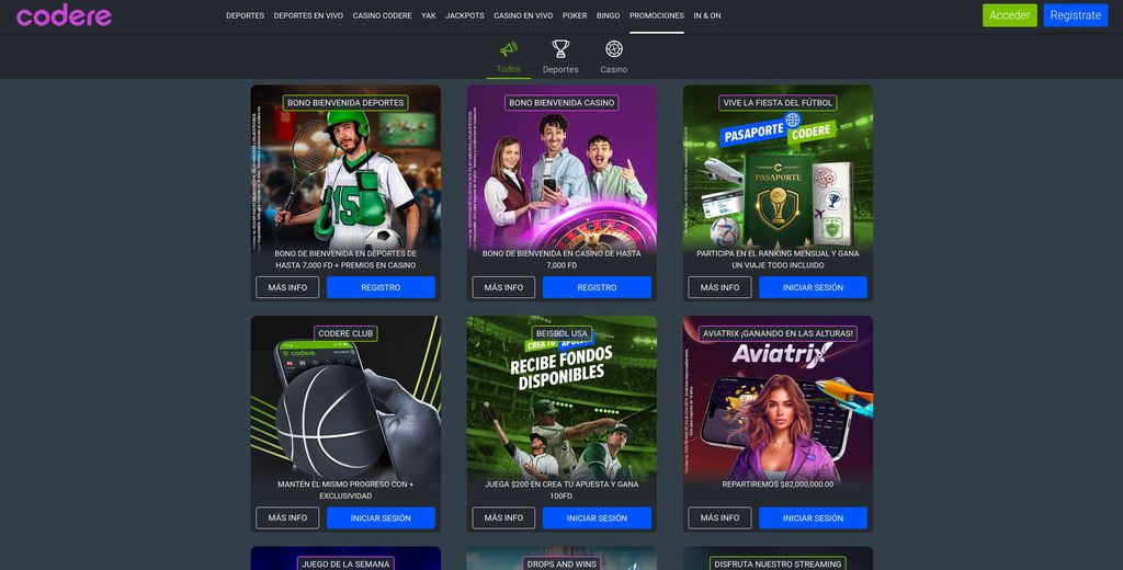 Otras promociones de Codere para usuarios registrados