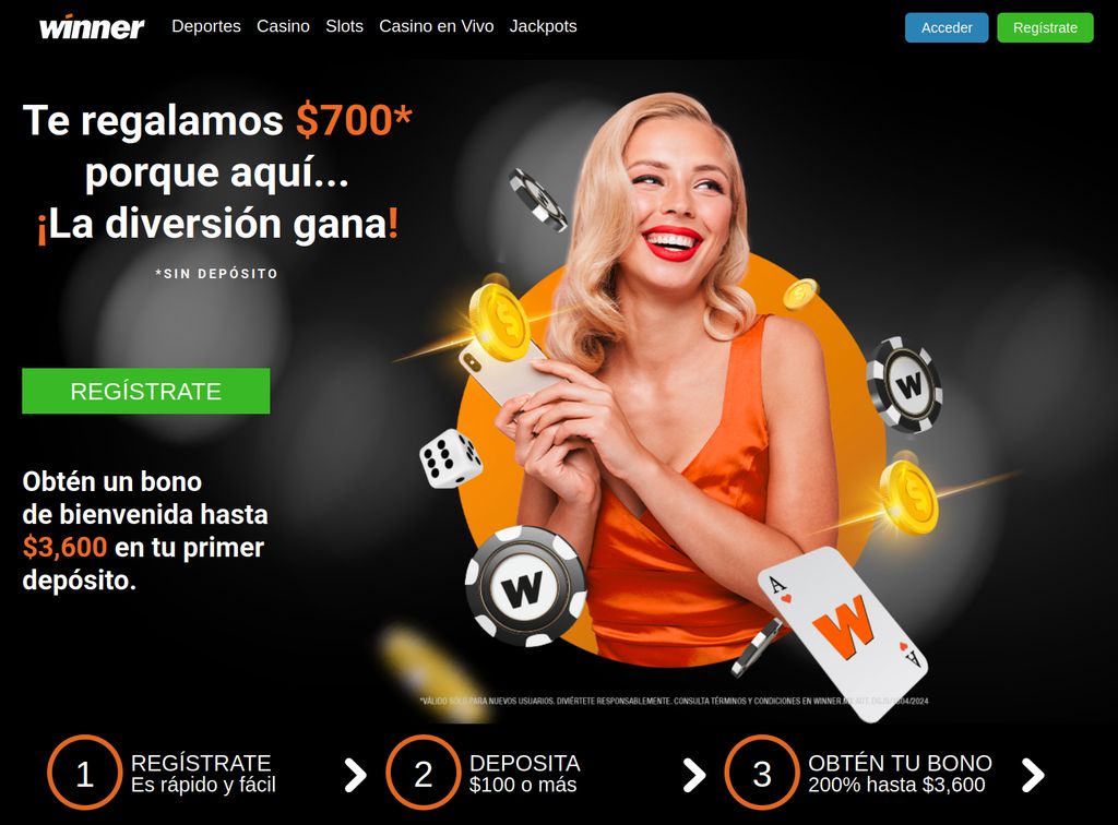 Bono de $700 MXN sin depósito disponible para nuevos usuarios en Winner.mx