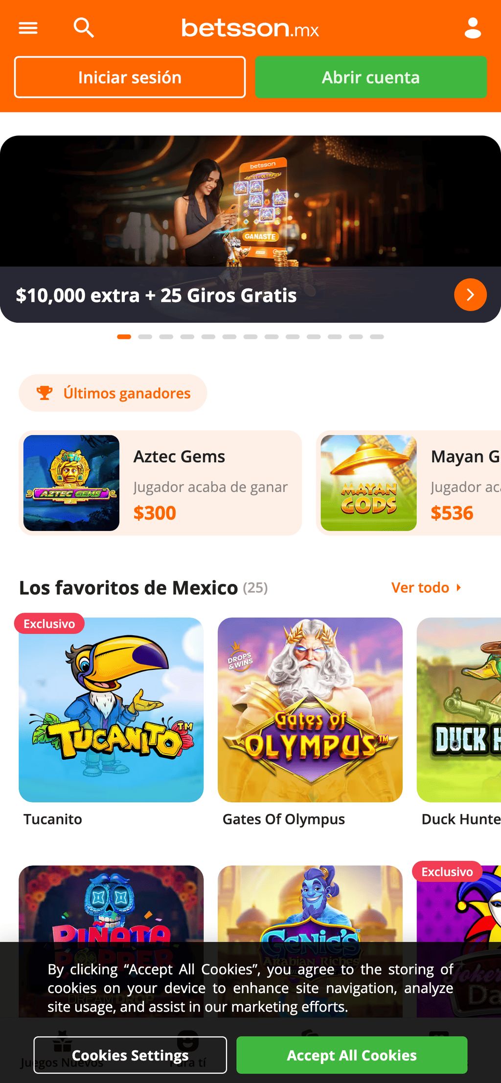 Tragamonedas en el casino Betsson