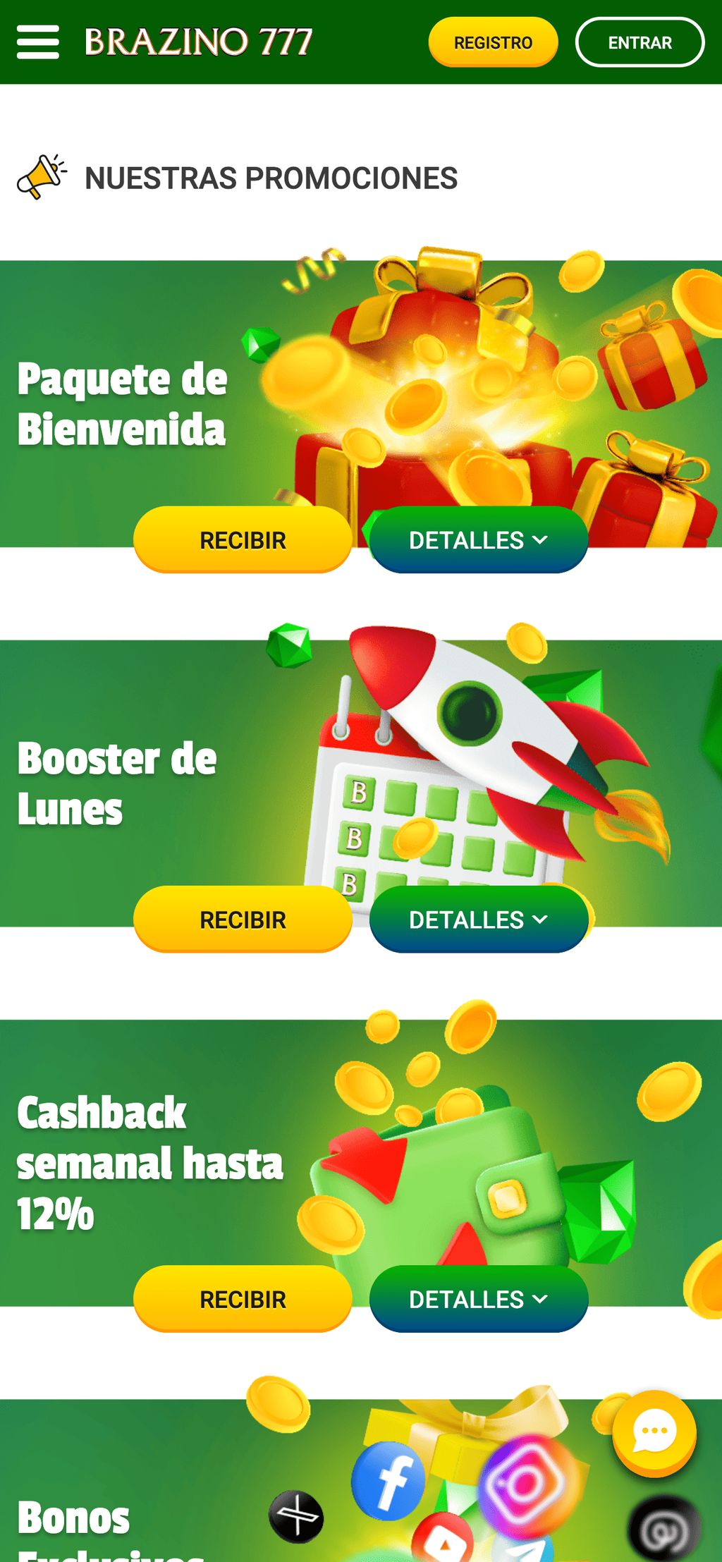 Promociones para jugadores de Brazino777