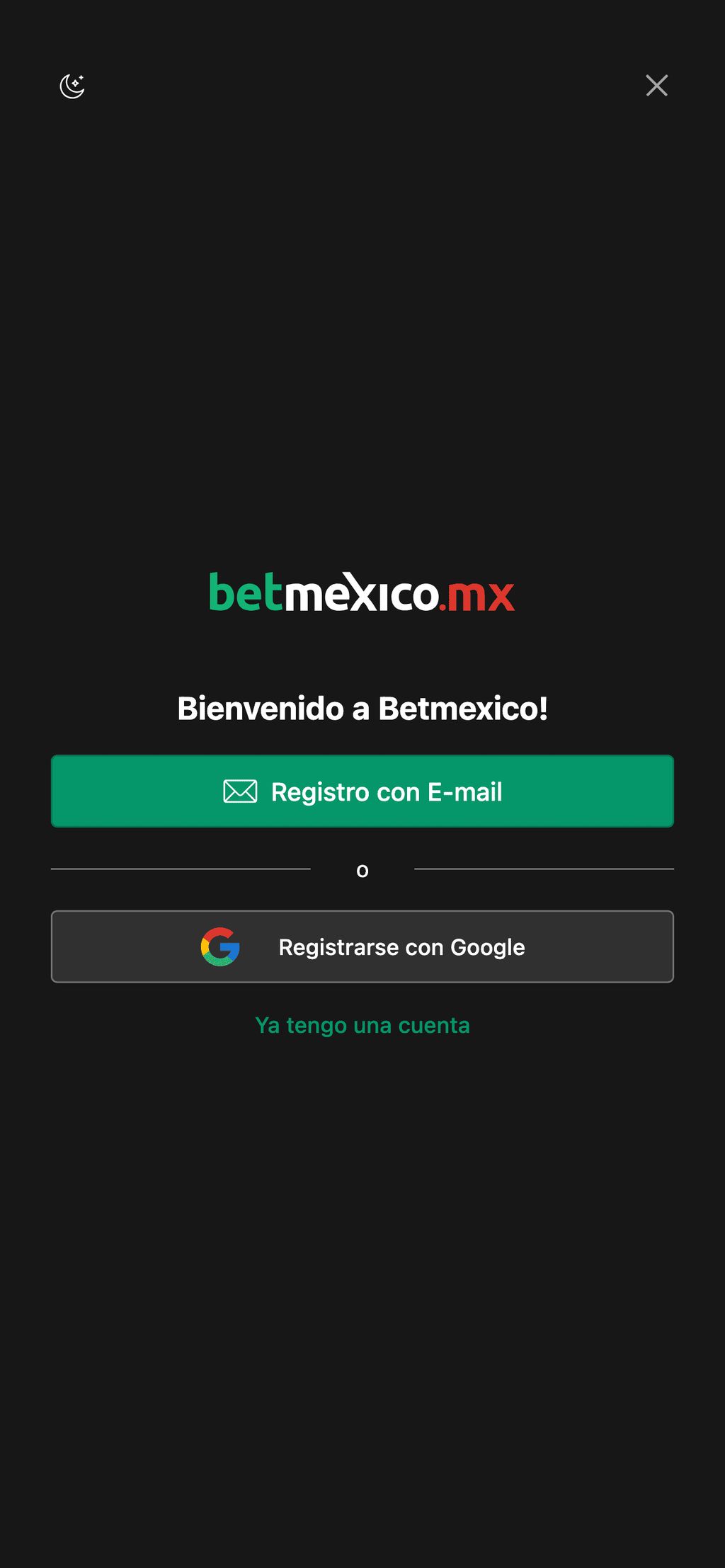 Registro en Betmexico