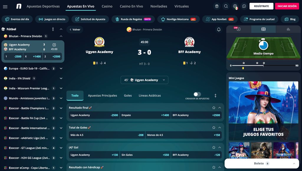 Apuestas deportivas en Novibet