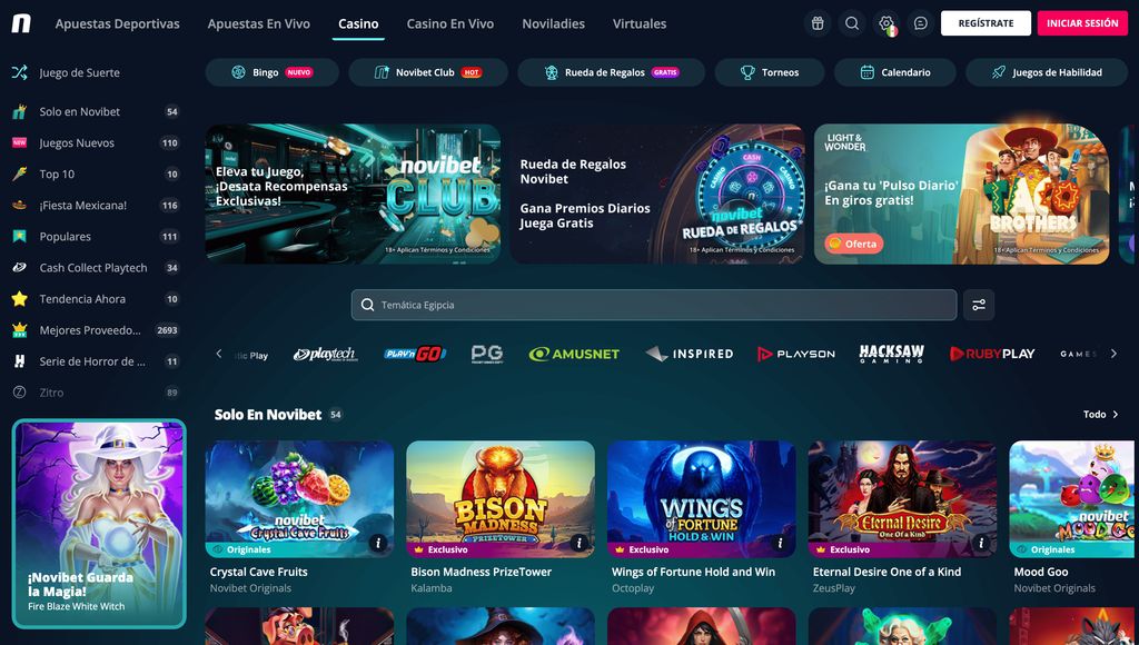 Casino Novibet: tragamonedas y juegos en vivo