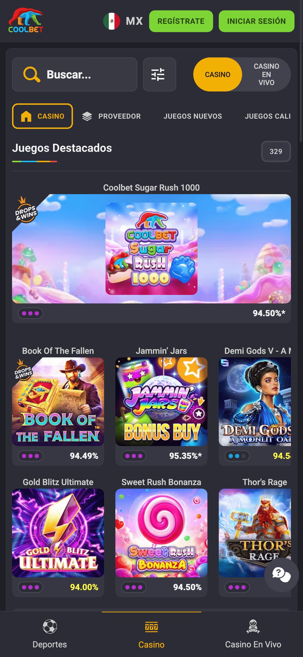 Tragamonedas en el casino Coolbet